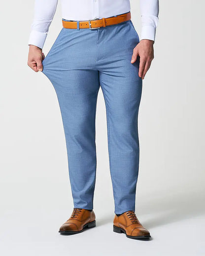 Athletic Fit Stretch Suit - Heathered Light Blue