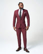 Athletic Fit Stretch Suit - Heathered Maroon